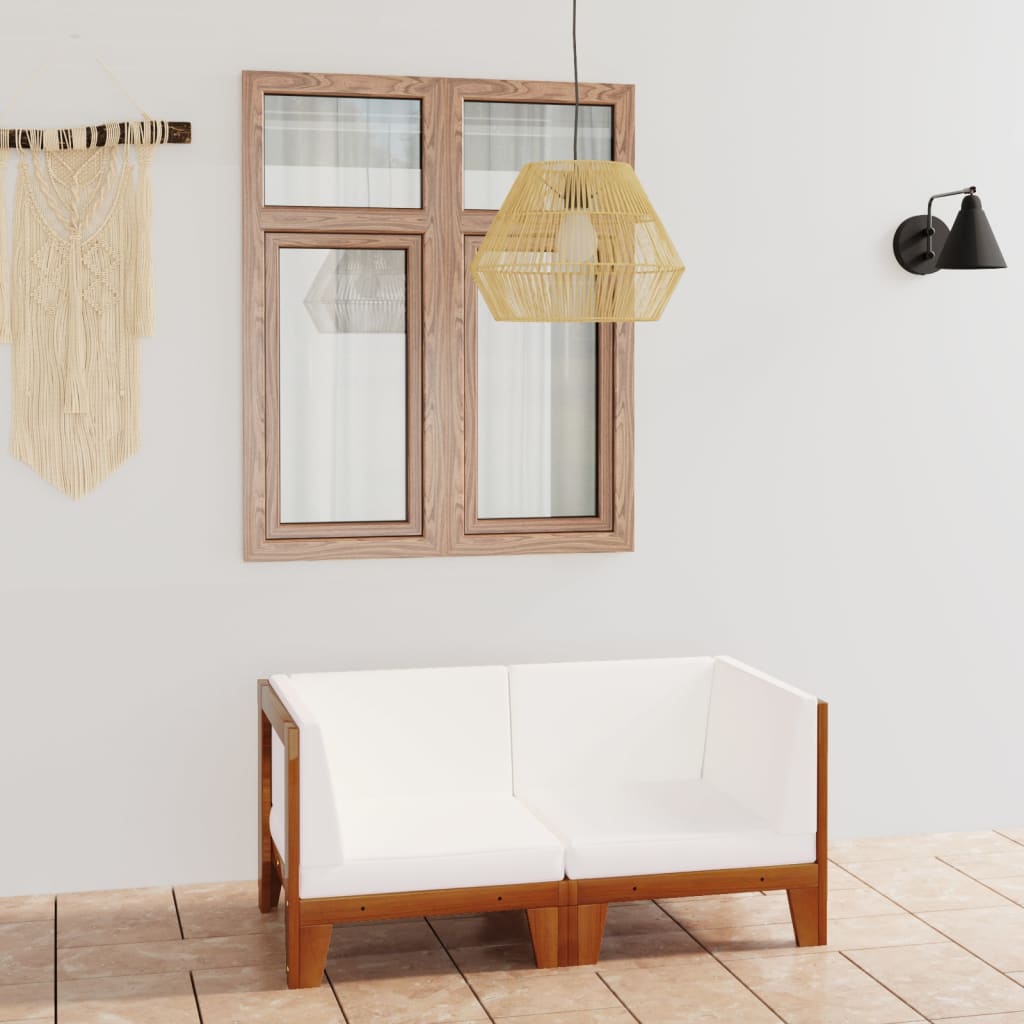 ba-vd100303-1 Dvivietė sofa su kreminėmis pagalvėlėmis, akacijos masyvas