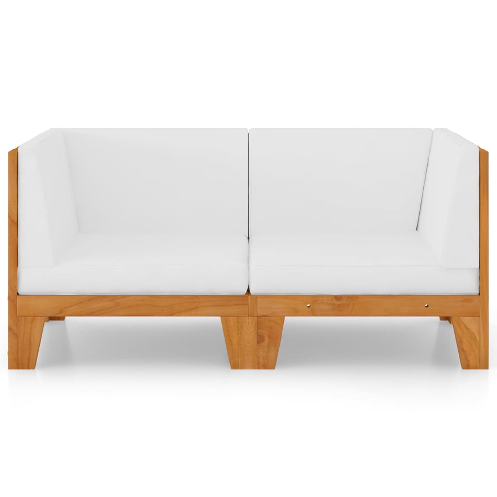 ba-vd100303-2 Dvivietė akacijos masyvo sofa su kreminėmis pagalvėlėmis