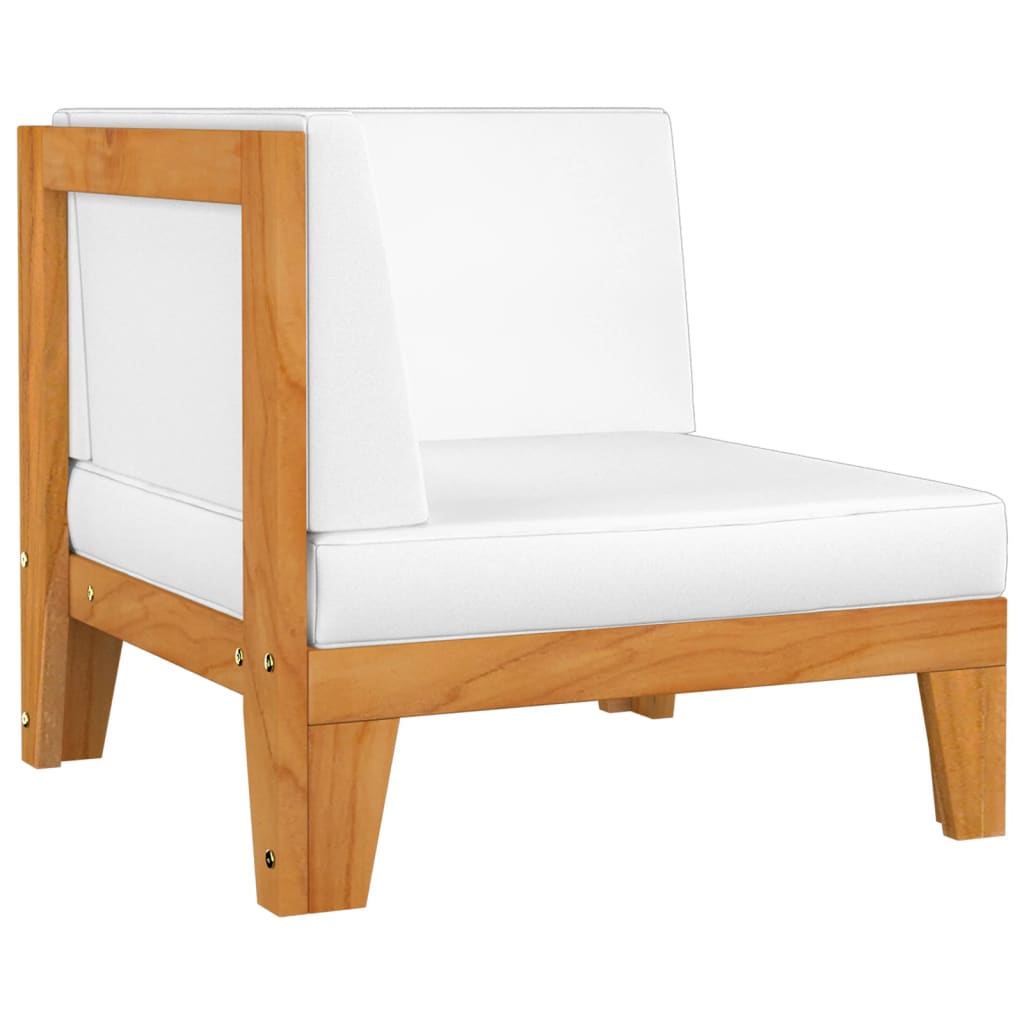 ba-vd100303-3 Dvivietė akacijos masyvo sofa su kreminėmis pagalvėlėmis