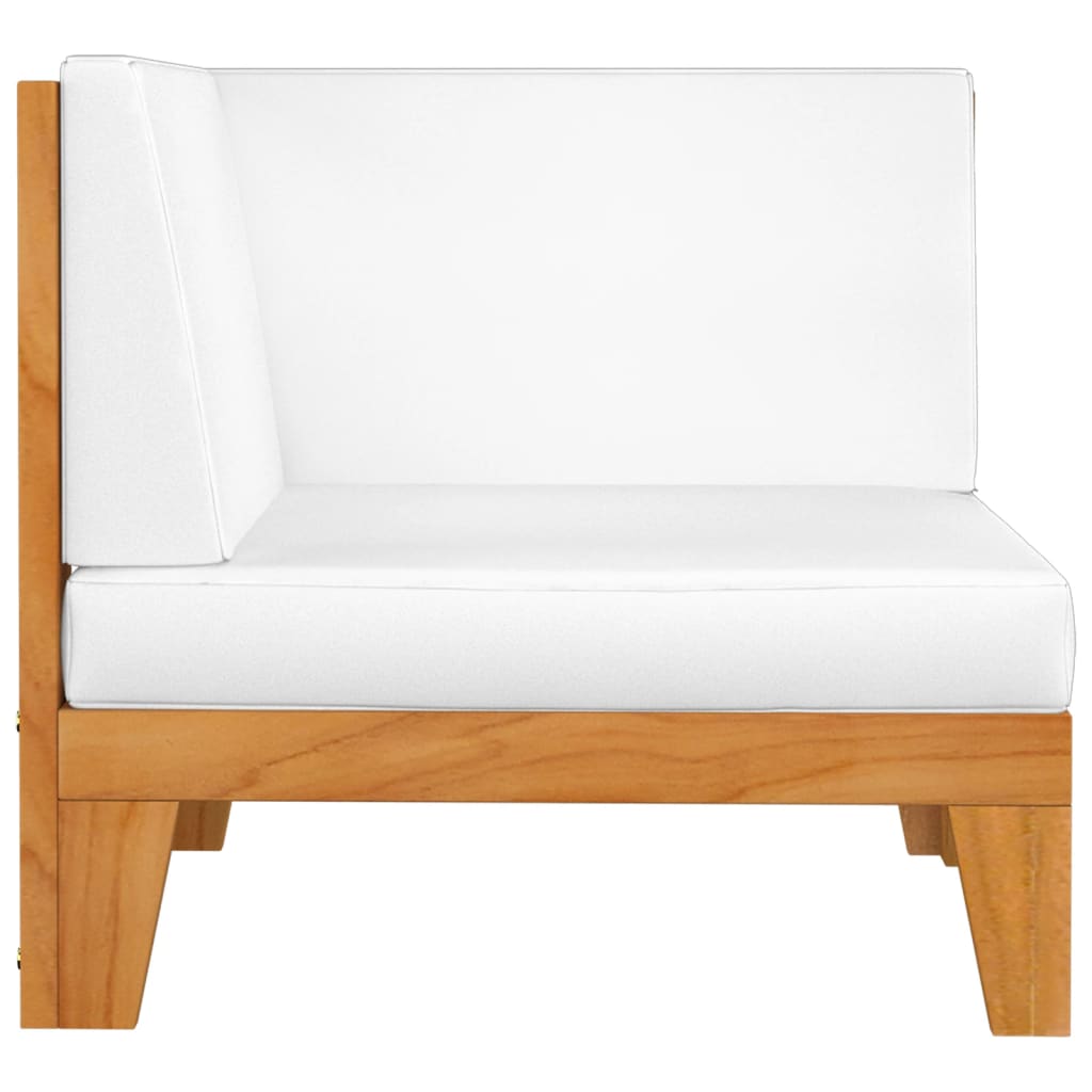 ba-vd100303-4 Dvivietė akacijos masyvo sofa su kreminėmis pagalvėlėmis