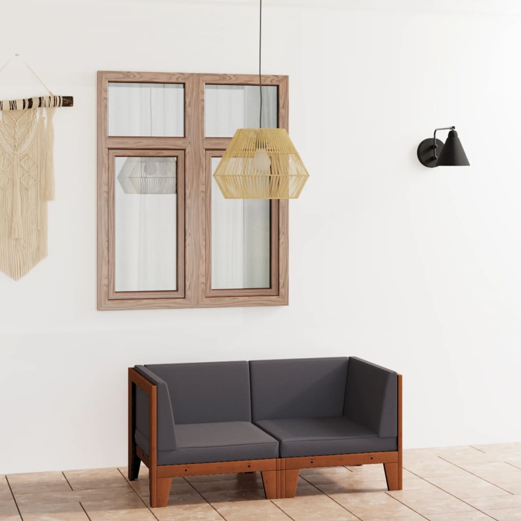 ba-vd100304-1 Dvivietė sofa su pilkomis pagalvėlėmis, akacijos masyvas