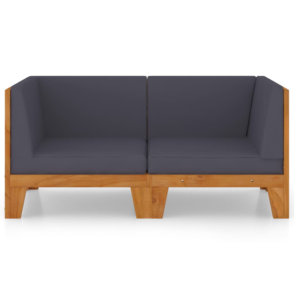ba-vd100304-2 Dvivietė akacijos masyvo sofa su pilkomis pagalvėlėmis