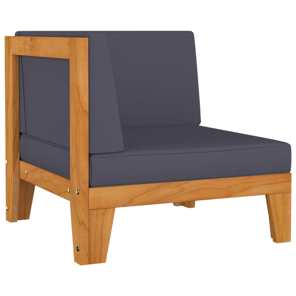 ba-vd100304-3 Dvivietė akacijos masyvo sofa su pilkomis pagalvėlėmis
