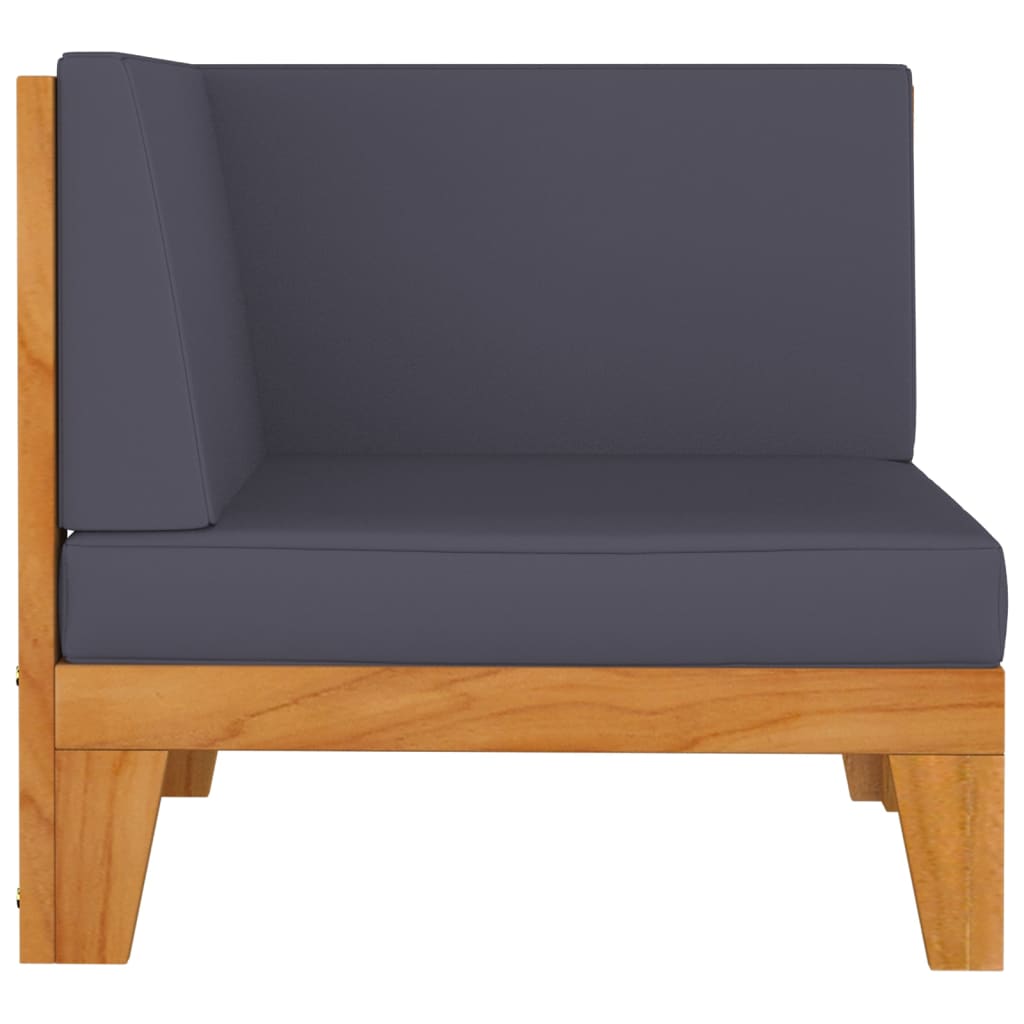 ba-vd100304-4 Dvivietė akacijos masyvo sofa su pilkomis pagalvėlėmis