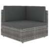 Pilkas poliratano sodo komplektas su patogiomis pagalvėlėmis lauke
