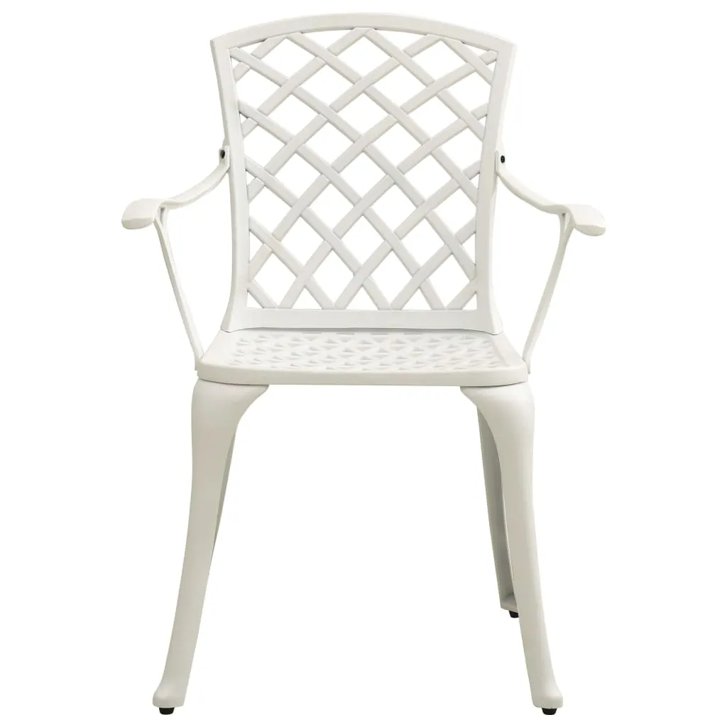 ba-vd101540-4 Baltas lieto aliuminio bistro baldų komplektas su stalu ir kėdėmis