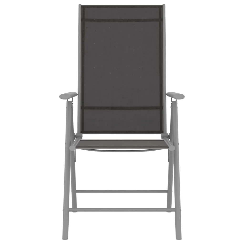 ba-vd101556-3 Sidabrinis ir juodas aliuminio sodo komplektas su stalu