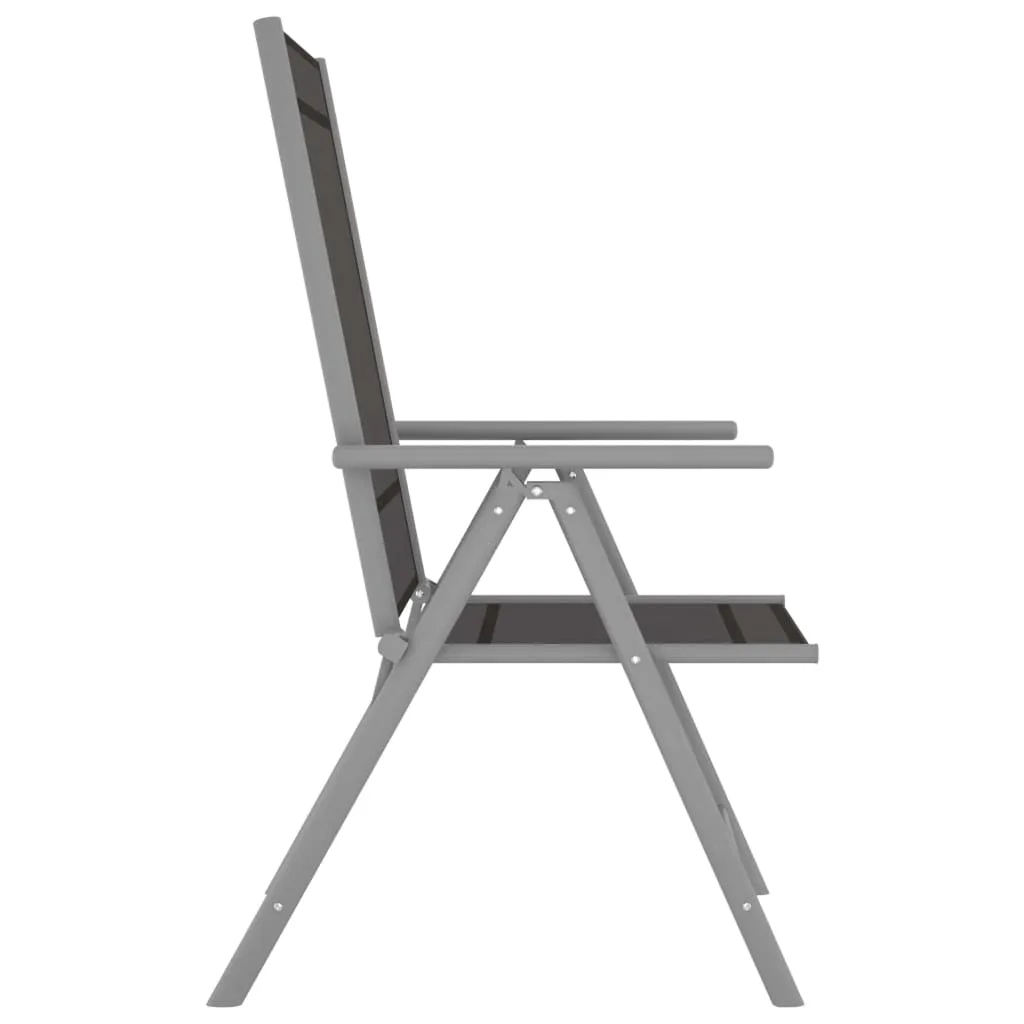 ba-vd101556-4 Sidabrinis ir juodas aliuminio sodo komplektas su stalu ir kėdėmis
