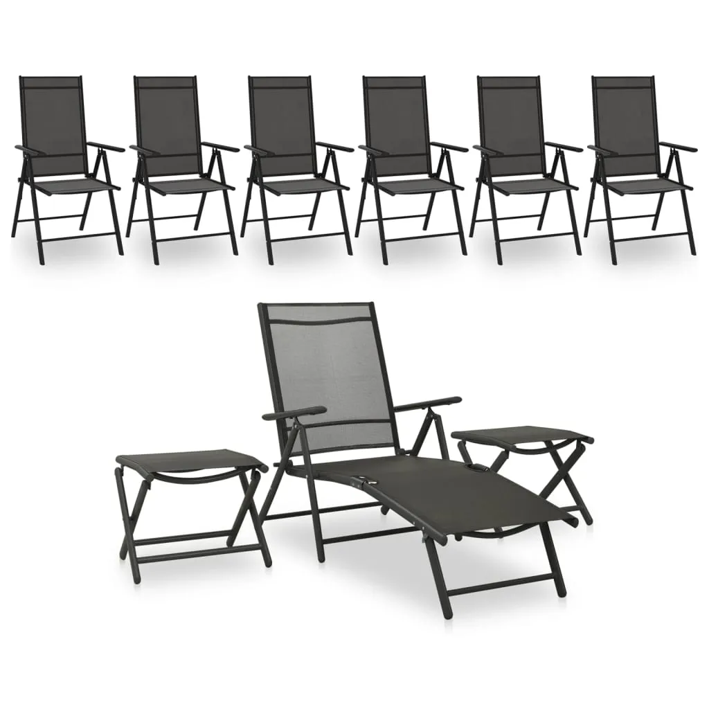 ba-vd101561-1 Sodo poilsio komplektas, 9 dalių, juodos ir antracito spalvos