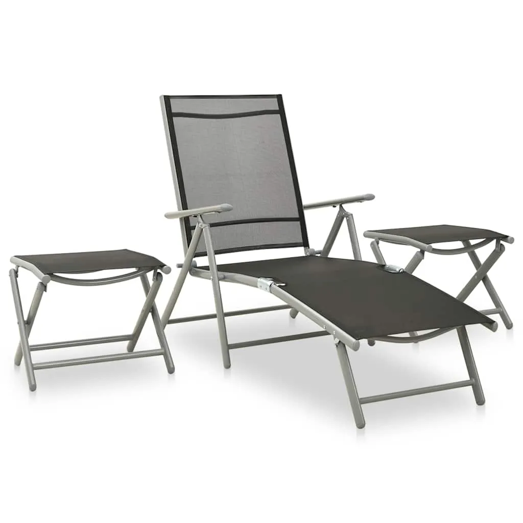 ba-vd101562-3 Juodos ir sidabrinės sodo poilsio komplekto detalės