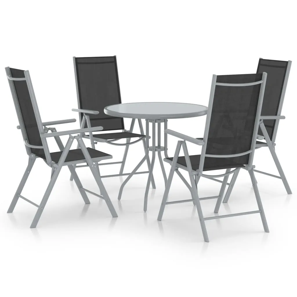 ba-vd101570-1 Sodo komplektas, 5 dalių, sidabrinis, aliuminis ir tekstilenas