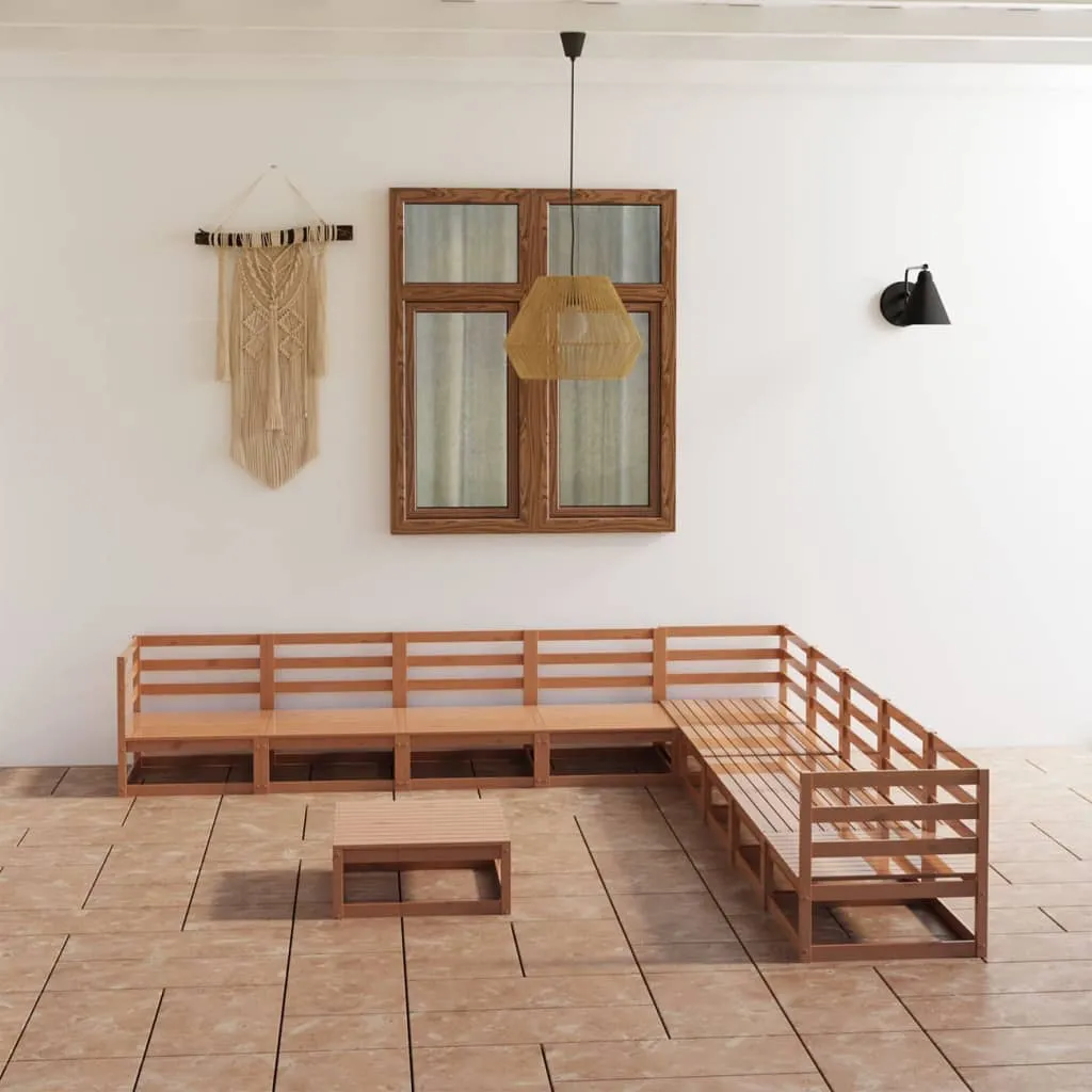 ba-vd101667-1 Sodo poilsio baldų komplektas, 10 dalių, rudas, pušies masyvas