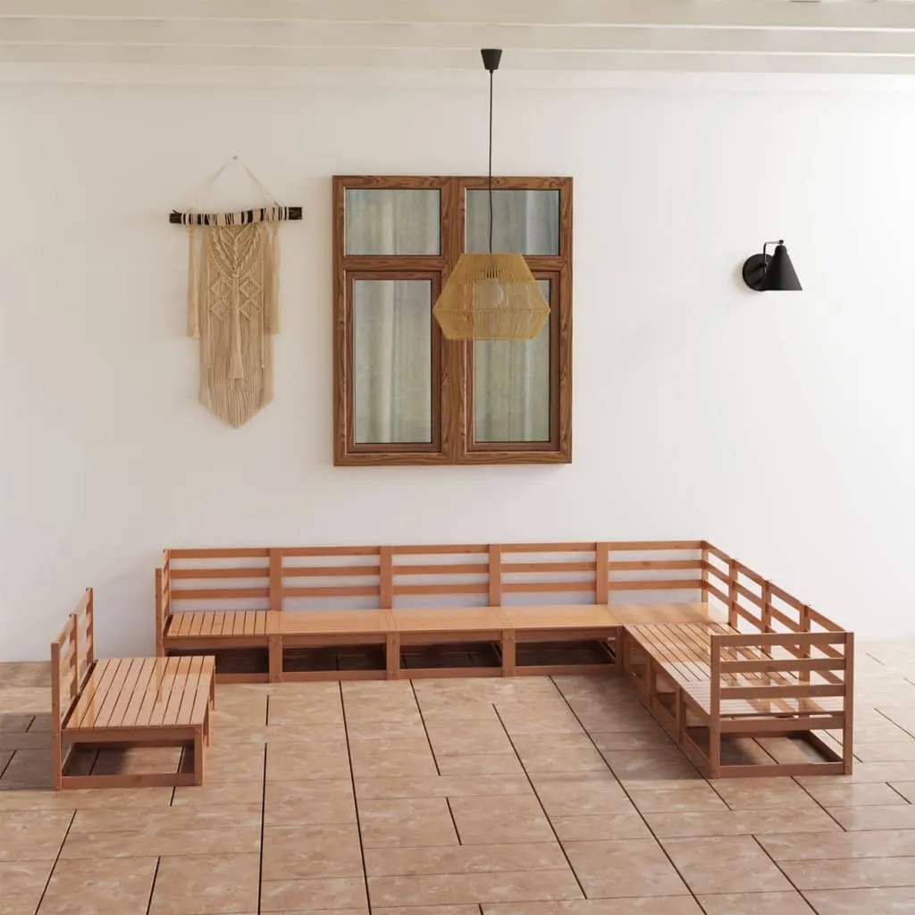 ba-vd101671-1 Sodo poilsio baldų komplektas, 10 dalių, rudas, pušies masyvas