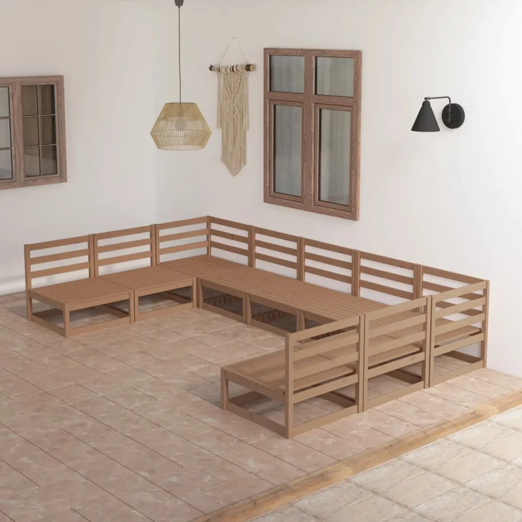 ba-vd101687-1 Sodo poilsio baldų komplektas, 9 dalių, pušies medienos masyvas