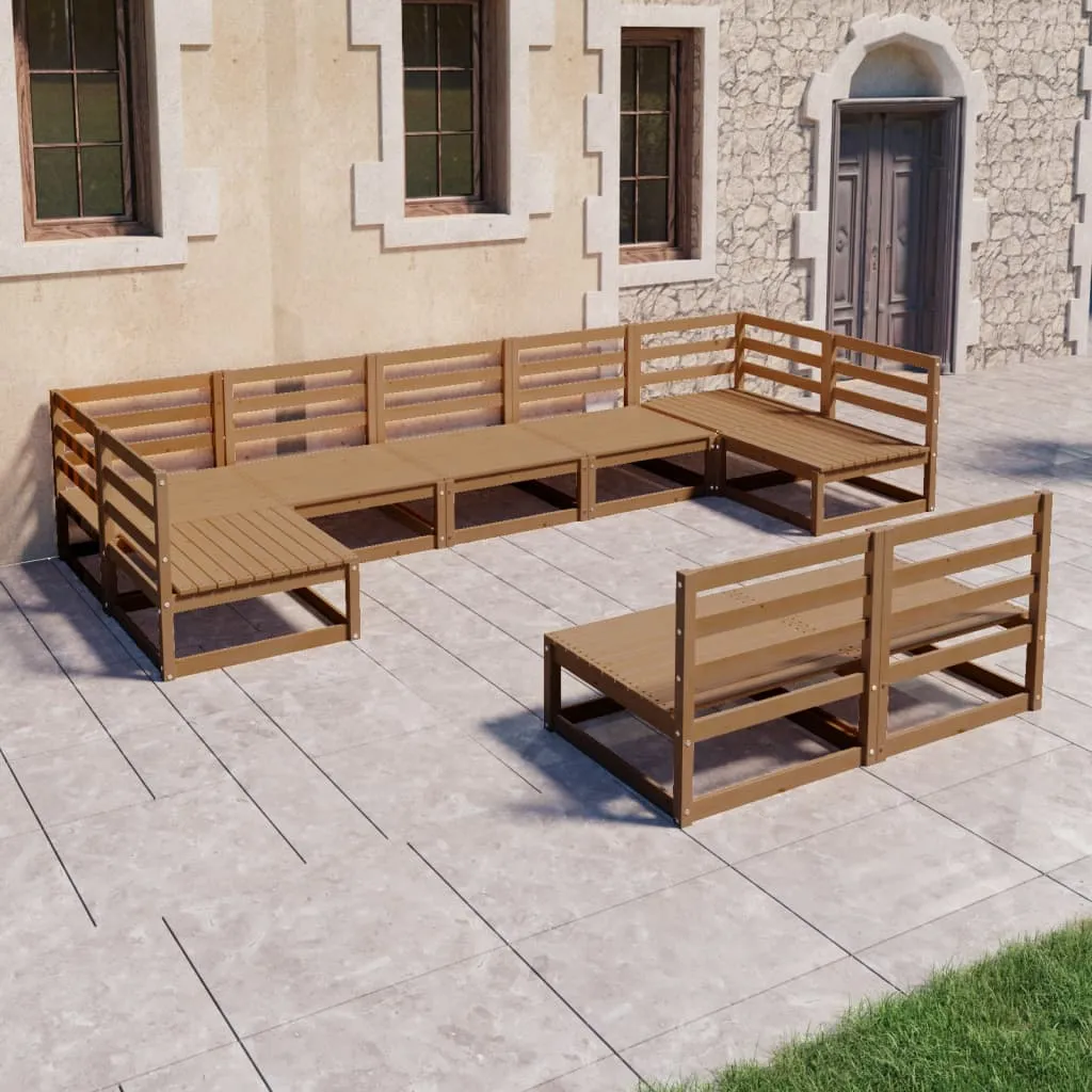 ba-vd101688-1 Sodo poilsio baldų komplektas, 9 dalių, pušies medienos masyvas