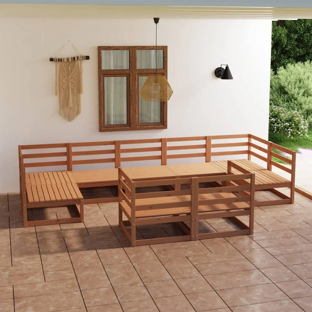 ba-vd101689-1 Sodo poilsio baldų komplektas, 9 dalių, pušies medienos masyvas