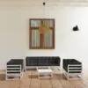 Sodo komplektas su pagalvėlėmis, 8 dalių, pušies masyvas