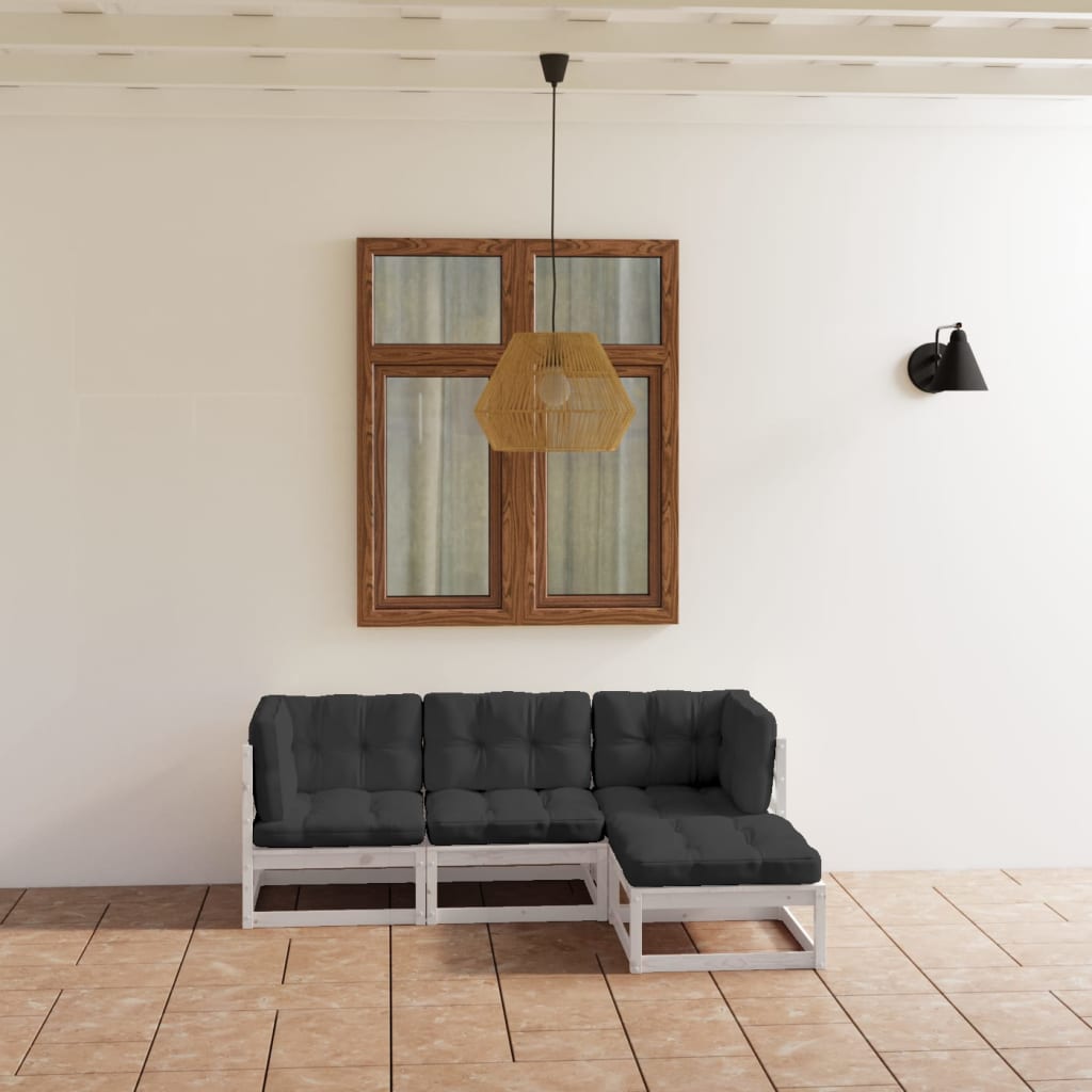ba-vd101718-1 Sodo komplektas su pagalvėlėmis, 4 dalių, pušies masyvas