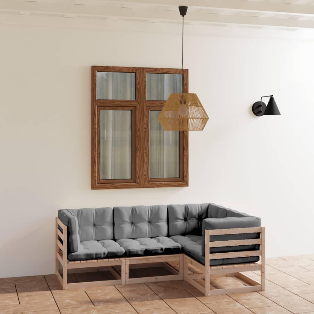 ba-vd101722-1 Sodo komplektas su pagalvėlėmis, 4 dalių, pušies masyvas