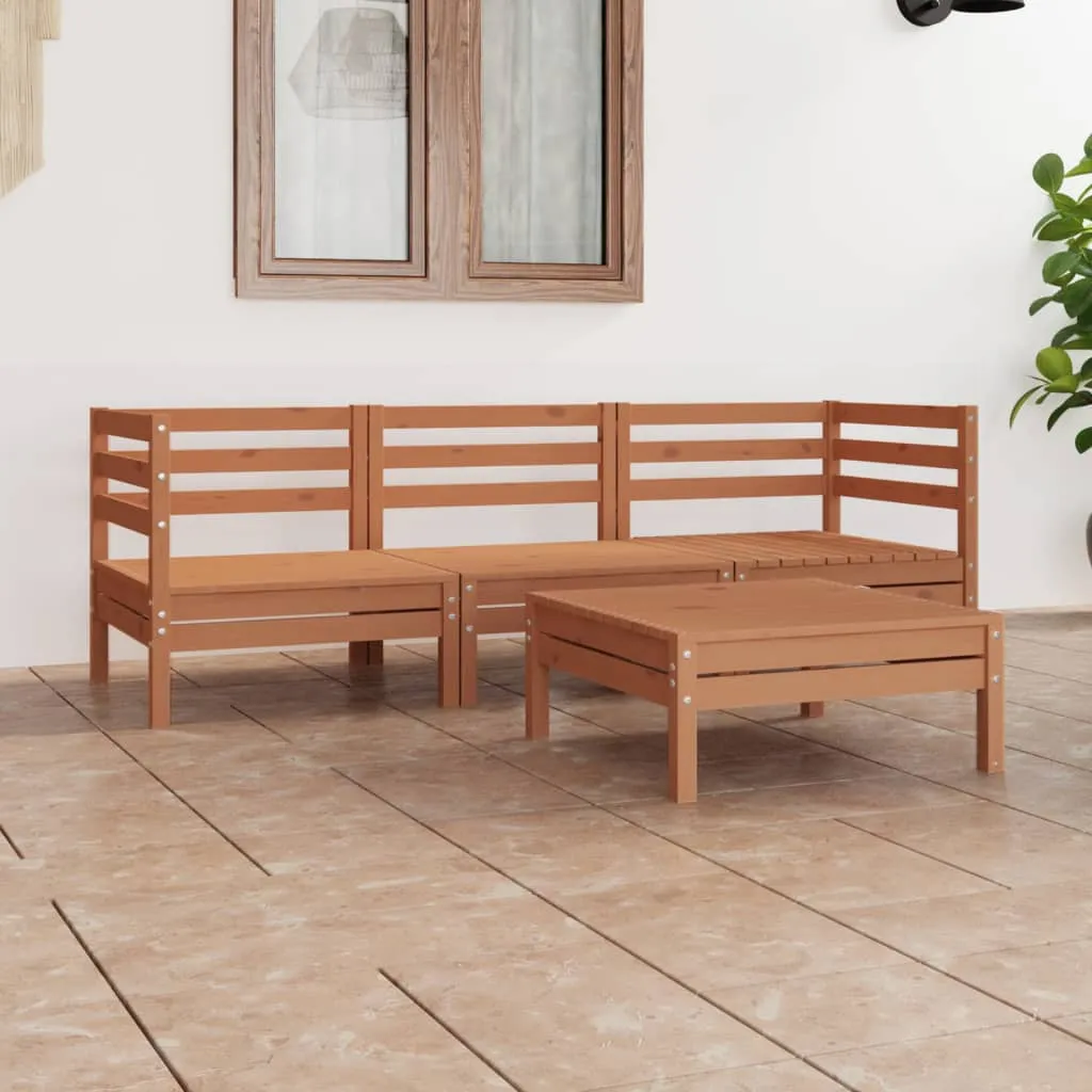 ba-vd101781-1 Sodo poilsio baldų komplektas, 4 dalių, medaus rudas, pušis