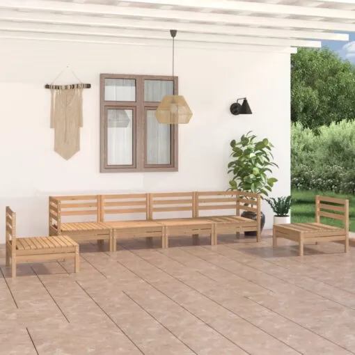 Sodo poilsio baldų komplektas, 6 dalių, pušies masyvas