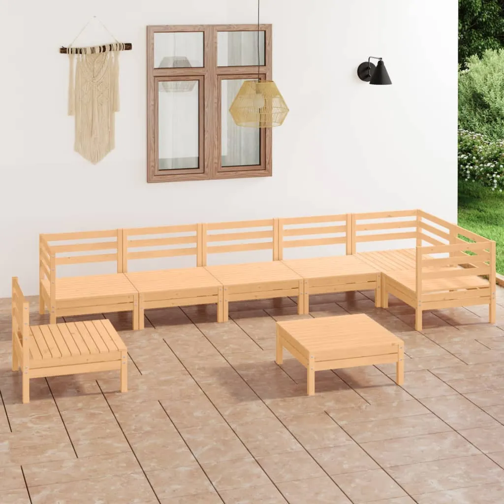 ba-vd101845-1 Sodo poilsio baldų komplektas, 8 dalių, pušies medienos masyvas