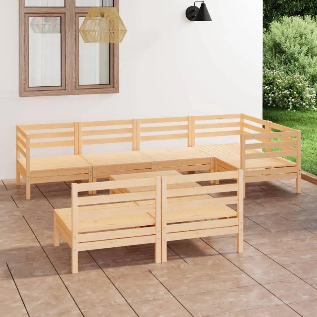 ba-vd101848-1 Sodo poilsio baldų komplektas, 8 dalių, pušies medienos masyvas