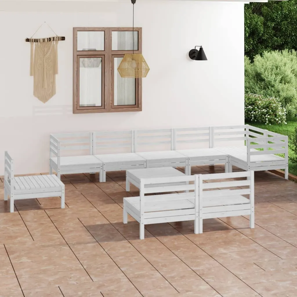 ba-vd101851-1 Sodo poilsio komplektas, 10 dalių, baltas, pušies masyvas