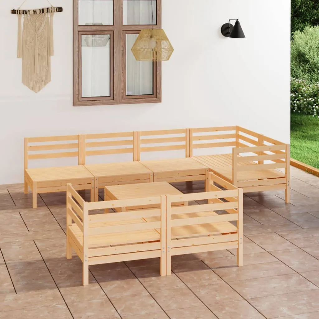 ba-vd101852-1 Sodo poilsio baldų komplektas, 8 dalių, pušies medienos masyvas