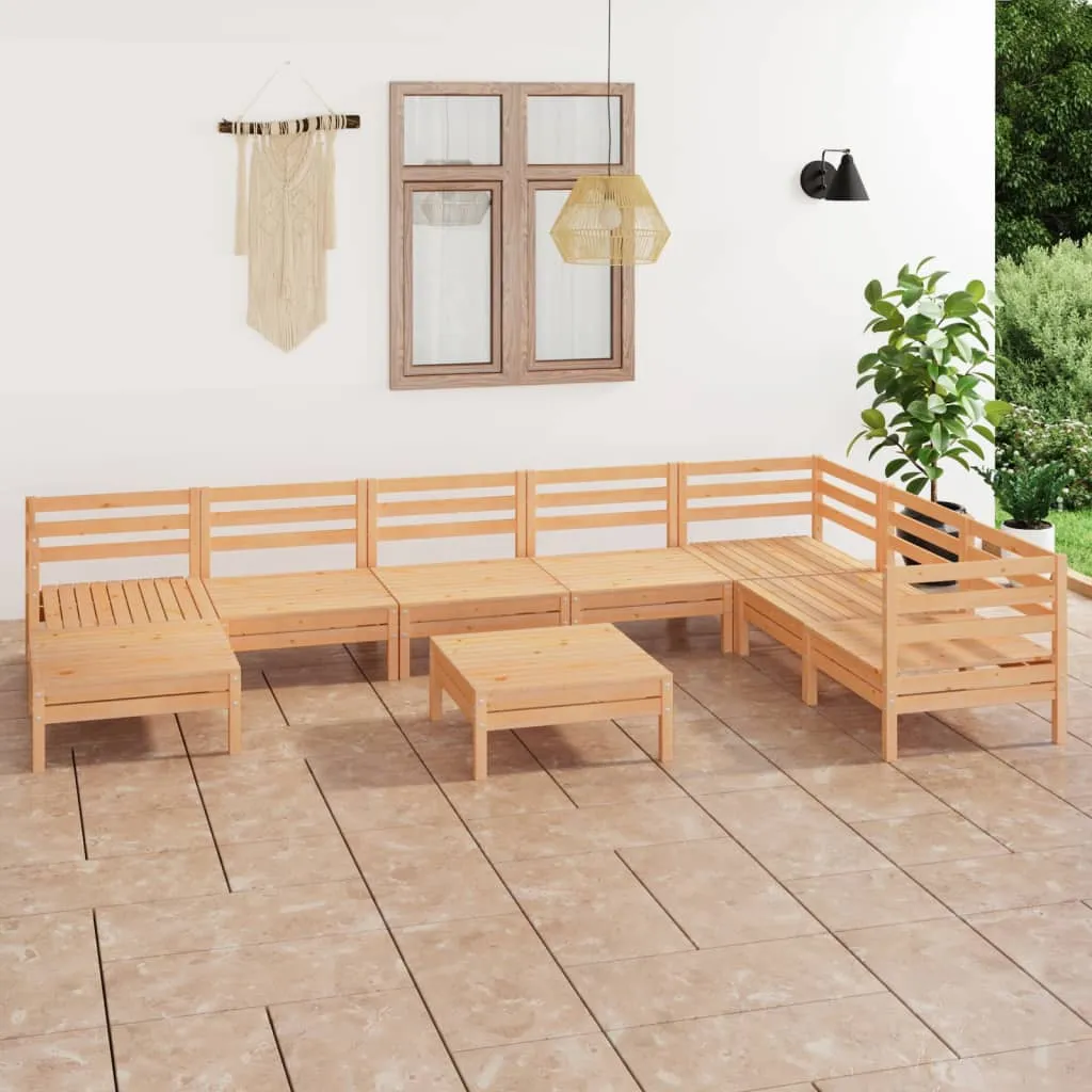 ba-vd101858-1 Sodo poilsio baldų komplektas, 9 dalių, pušies medienos masyvas