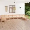 Sodo poilsio baldų komplektas, 10 dalių, pušies masyvas