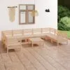 Sodo poilsio baldų komplektas, 10 dalių, pušies masyvas