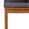 Dvivietė akacijos medienos sodo sofa su minkštomis pagalvėlėmis