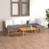 Sodo komplektas su pagalvėlėmis, 7 dalių, akacijos masyvas