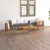 Sodo komplektas su pagalvėlėmis, 7 dalių, akacijos masyvas