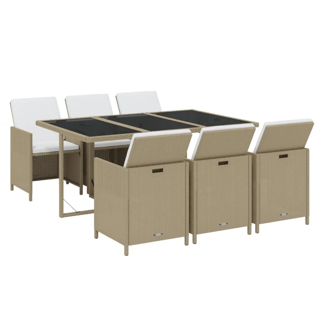ba-vd102375-2 Smėlio spalvos sodo komplektas su pagalvėlėmis ir stalu
