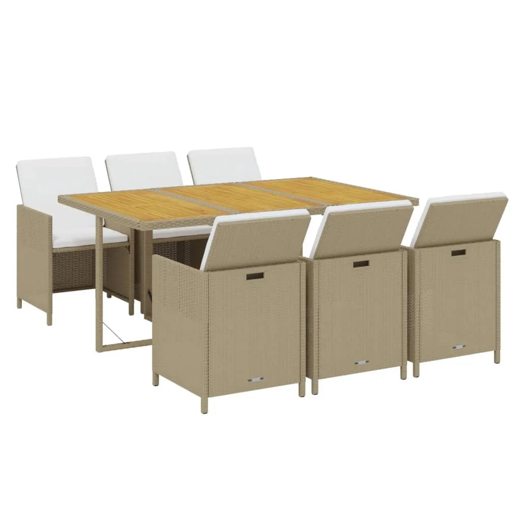 ba-vd102378-2 Smėlio spalvos sodo komplektas su pagalvėlėmis ir stalu