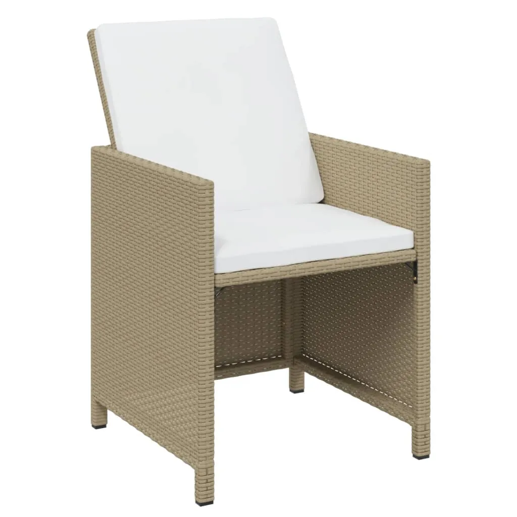 ba-vd102378-4 Smėlio spalvos sodo komplektas su pagalvėlėmis ir stalu