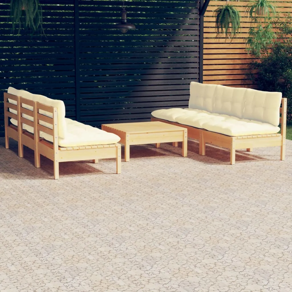 ba-vd102539-1 Sodo komplektas su kreminėmis pagalvėlėmis, 7 dalių, pušis