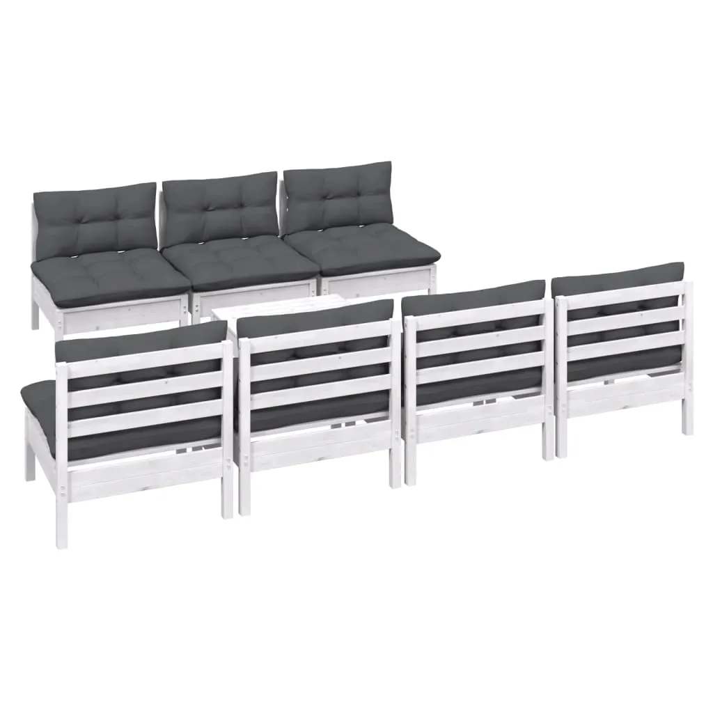 ba-vd102555-2 Antracito pagalvėmis sodo komplektas iš pušies lauko terasai
