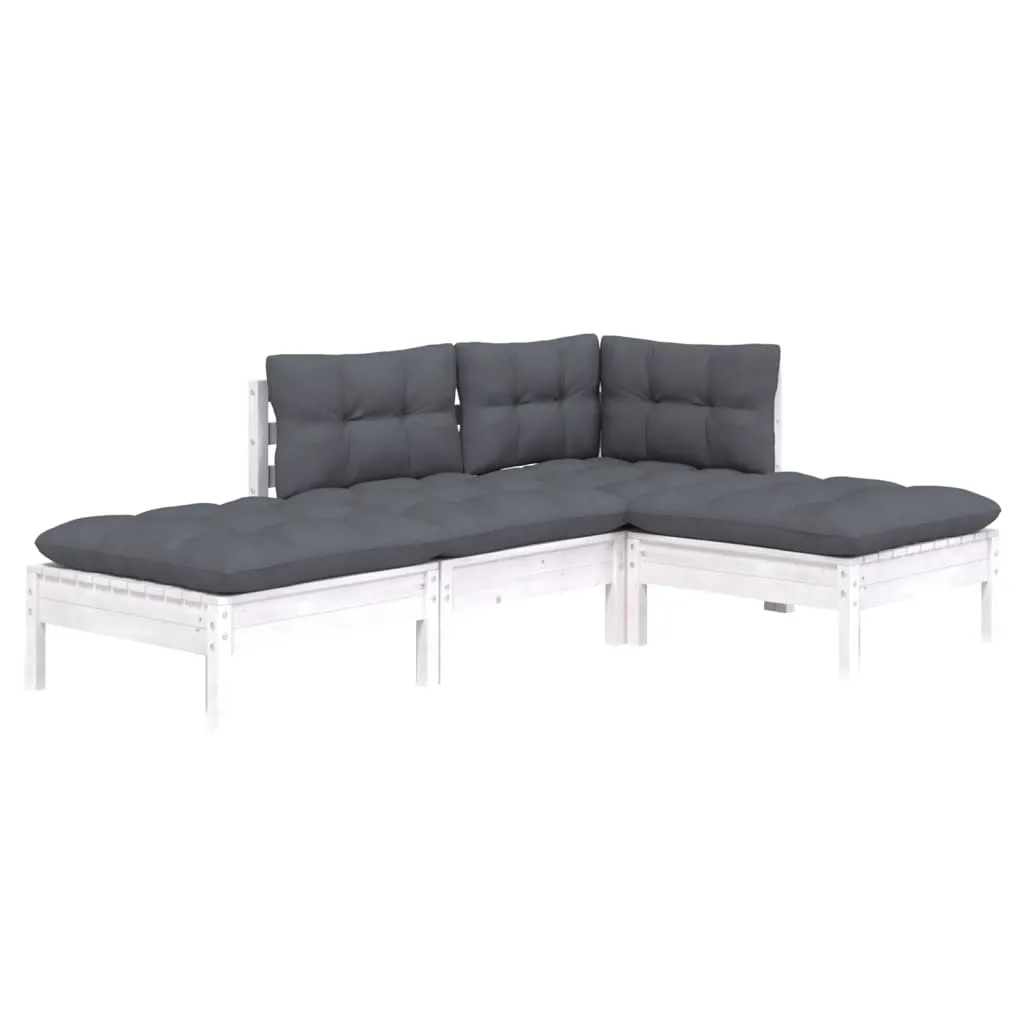 ba-vd102631-2 Keturių dalių pušies medienos sodo komplektas su pagalvėmis