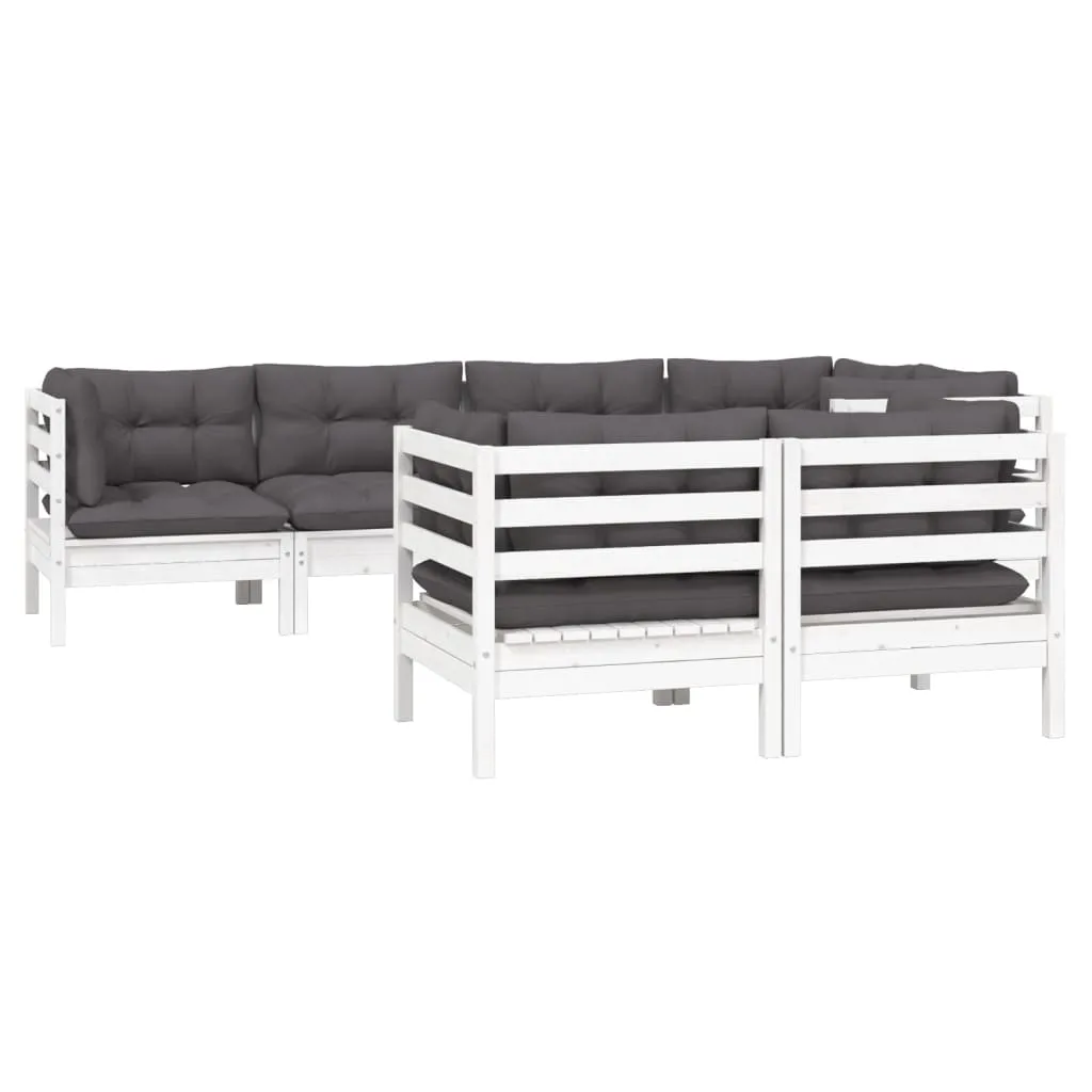 ba-vd102733-2 Baltas medinis sodo komplektas su minkštomis pagalvėmis
