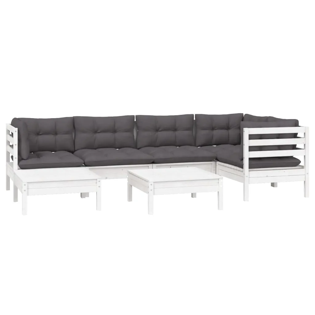 ba-vd102760-2 Baltas medinis sodo komplektas su pagalvėmis lauko poilsiui