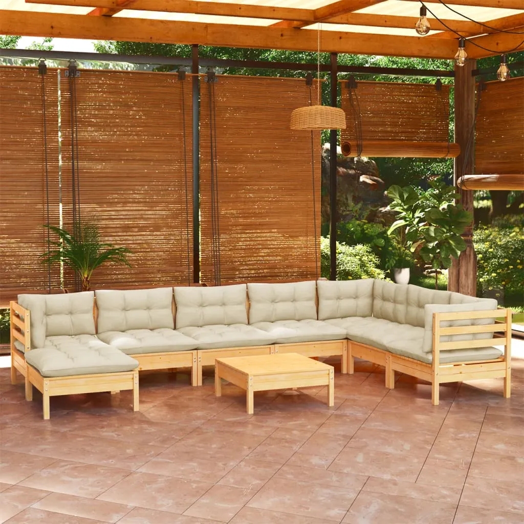 ba-vd102785-1 Sodo komplektas su pagalvėlėmis, 9 dalių, pušies masyvas