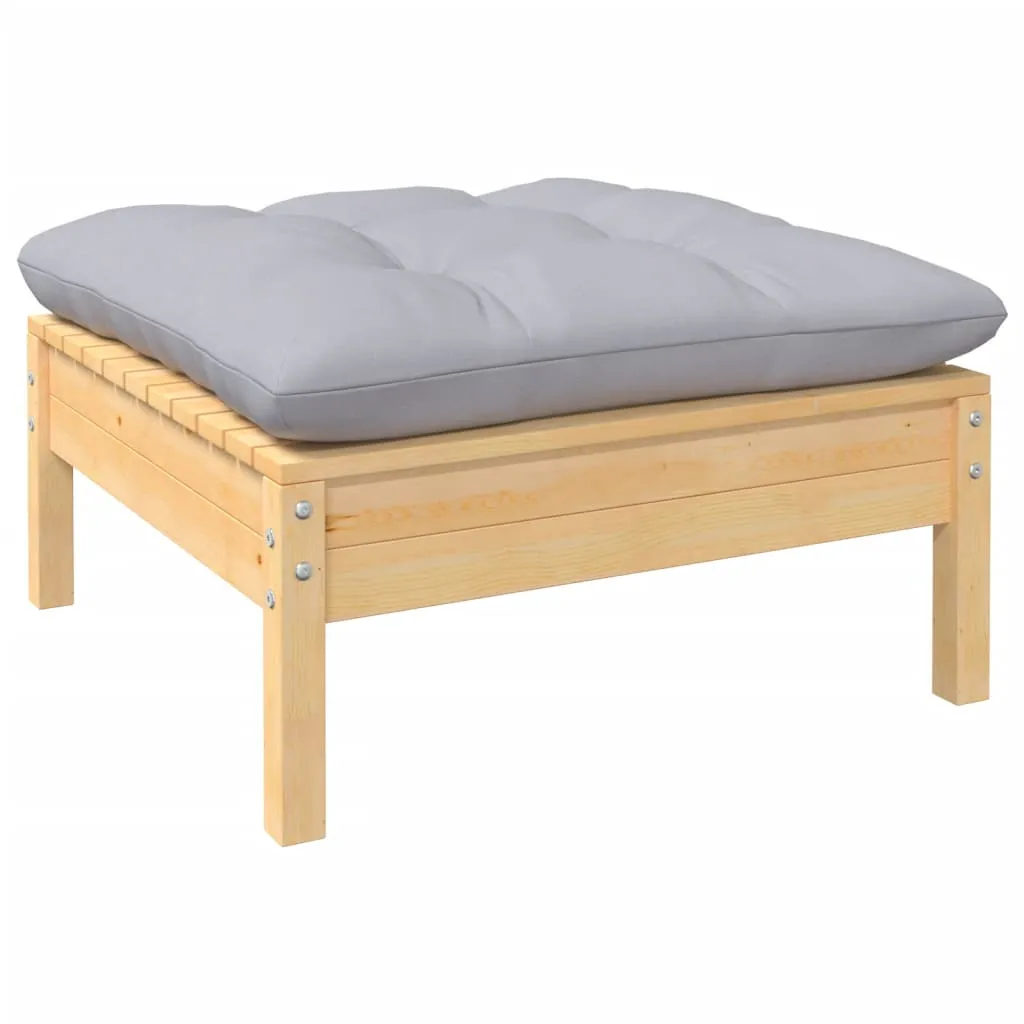 ba-vd102994-3 Pilkas medinis sodo komplektas su minkštomis pagalvėmis