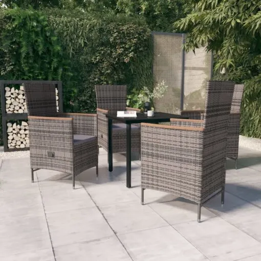 Sodo komplektas su pagalvėlėmis, 5 dalių, pilkos spalvos