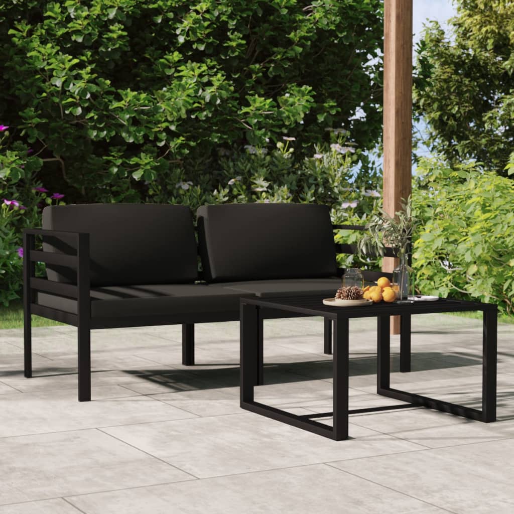 ba-vd103795-1 Sodo komplektas su pagalvėlėmis, 3 dalių, antracito, aliuminis