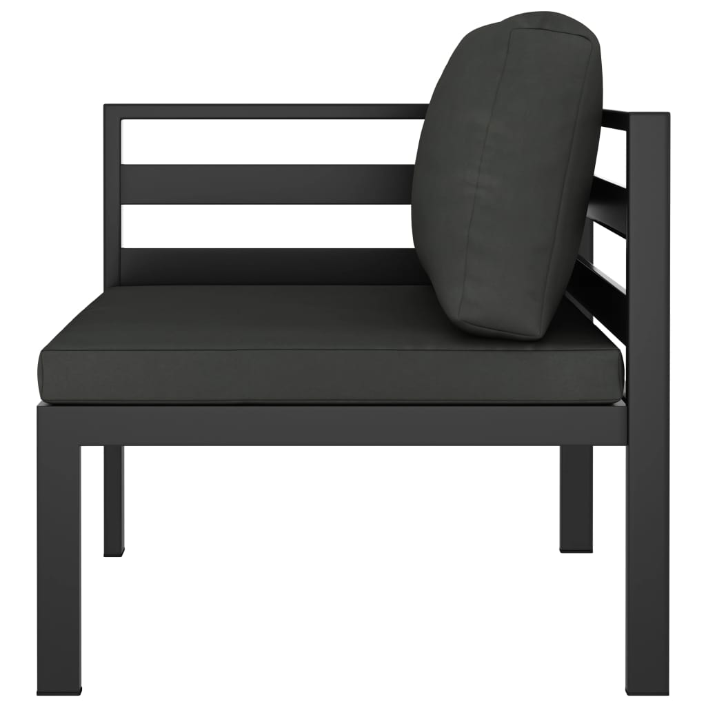 ba-vd103795-3 Antracito sodo komplektas su pagalvėlėmis ir aliuminio rėmu