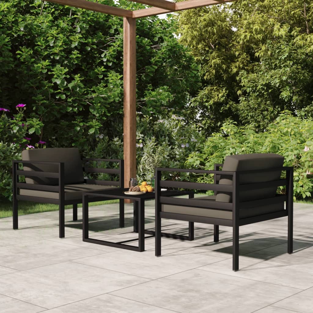 ba-vd103796-1 Sodo komplektas su pagalvėlėmis, 3 dalių, antracito, aliuminis