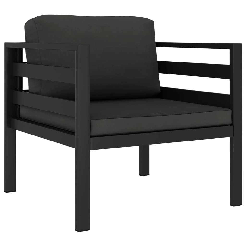 ba-vd103796-2 Antracito sodo komplektas su pagalvėlėmis ir aliuminio rėmu